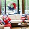 4th of July Wreath for Front Door, Handmade Patriotic Red White Blue Fourth of July Wreath Decorations